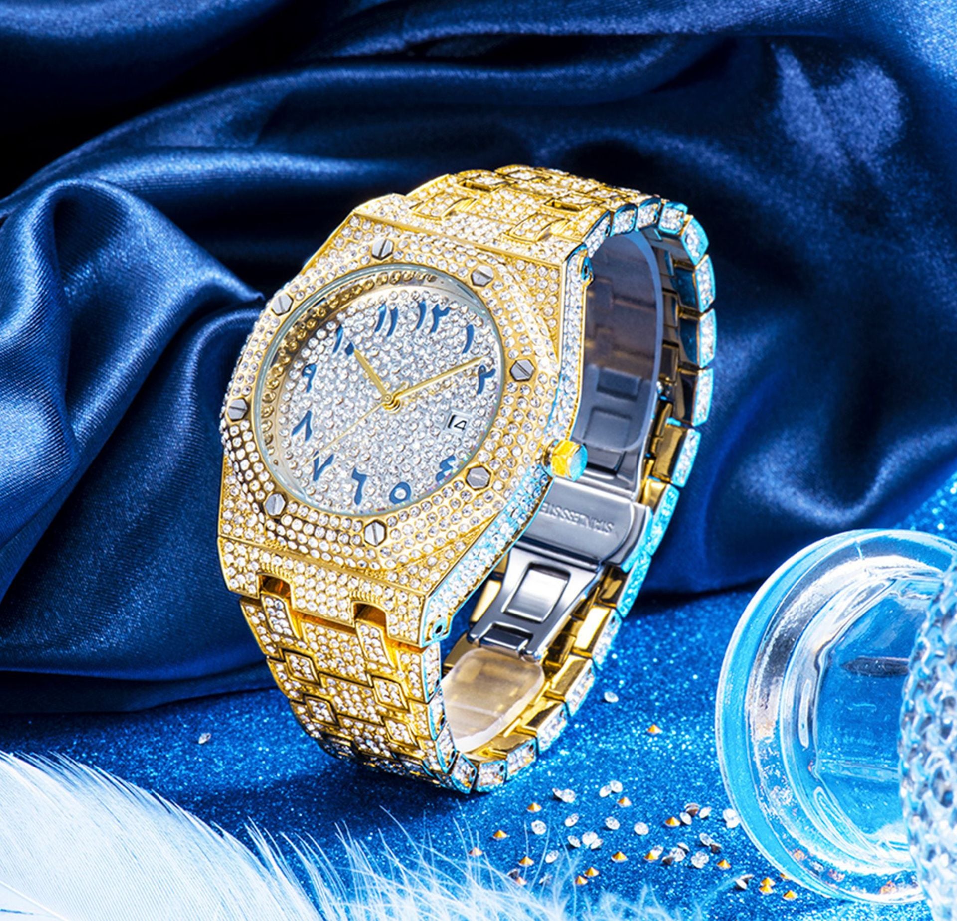 Edle wasserdichte Herrenuhr mit Kalender
