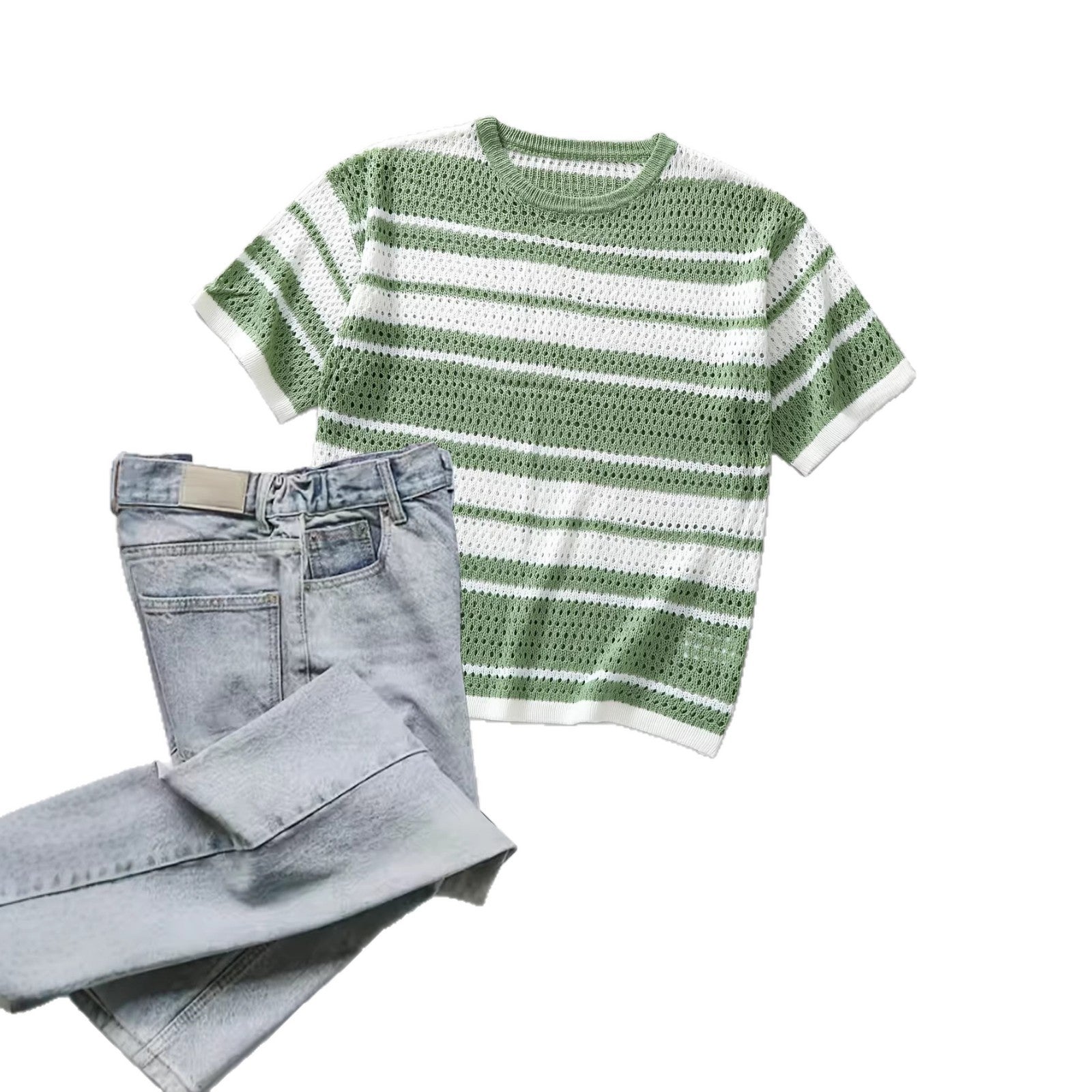 Kurzarm-Shirt im Retro-Streifen-Design