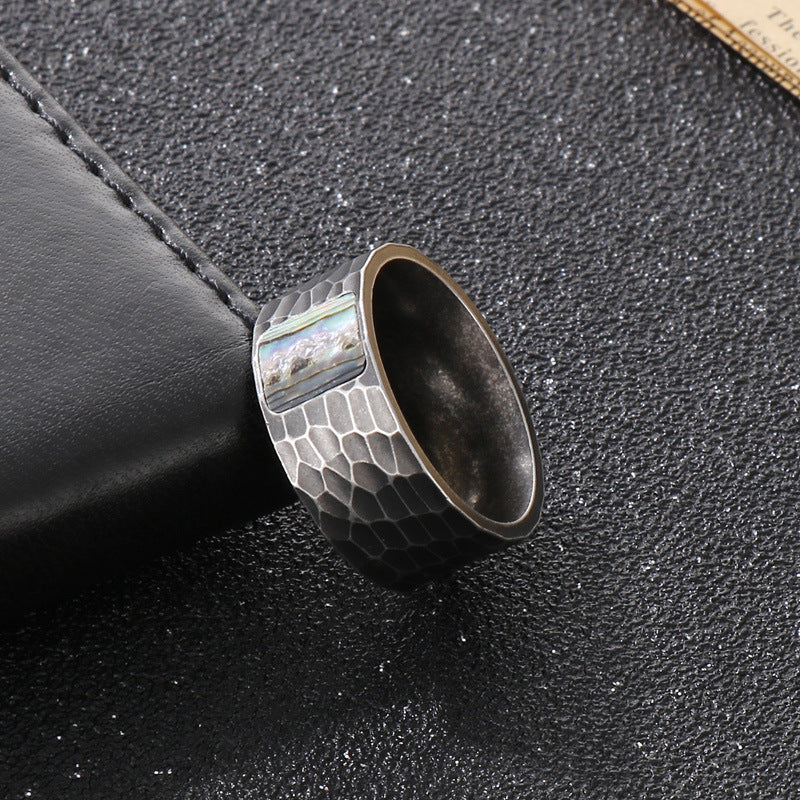 Herren Titan-Ring Stahl Vintage
