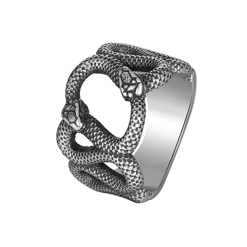 Herren Ring aus Edelstahl mit Schlangen-Design | LuxeStyle