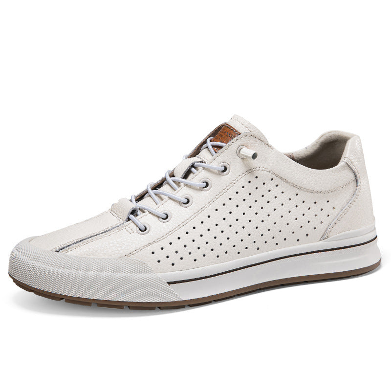 Weisse Herrenschuhe, atmungsaktiv, flacher Absatz – Bild 4 | LuxeStyle