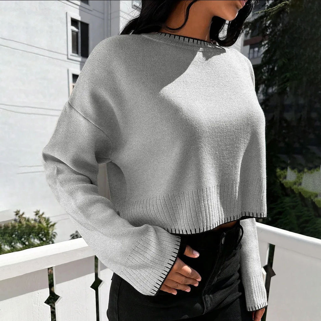 Farbblock-Pullover