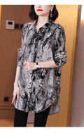 Chiffon-Bluse mit Print für grosse Grössen