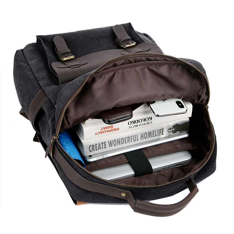 Männlicher Canvas-Computer-Rucksack – Bild 8 | LuxeStyle
