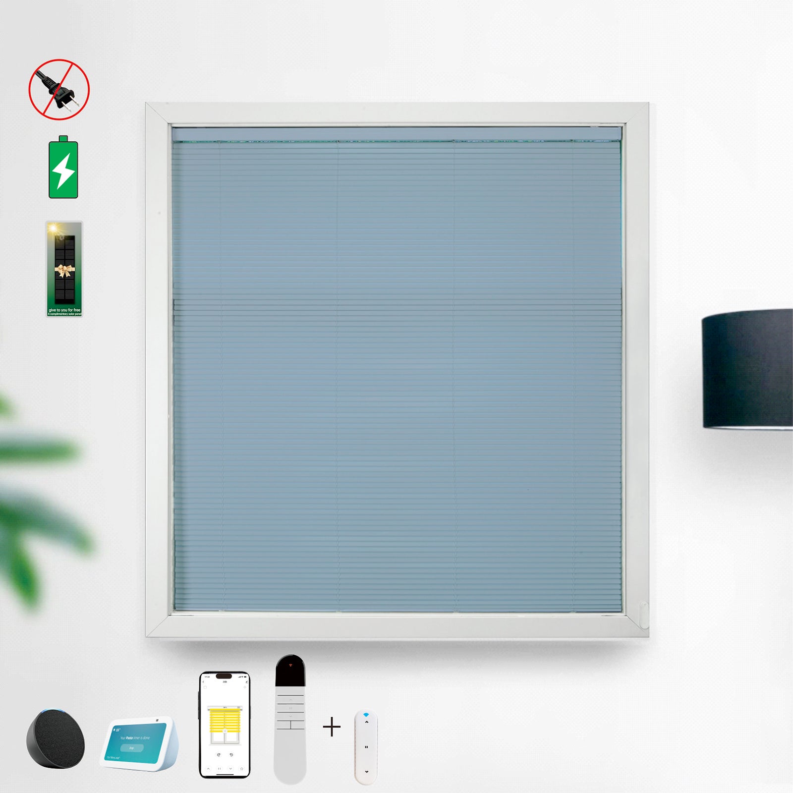 Smarte Solar-Jalousie mit Fernbedienung – Ansicht 2