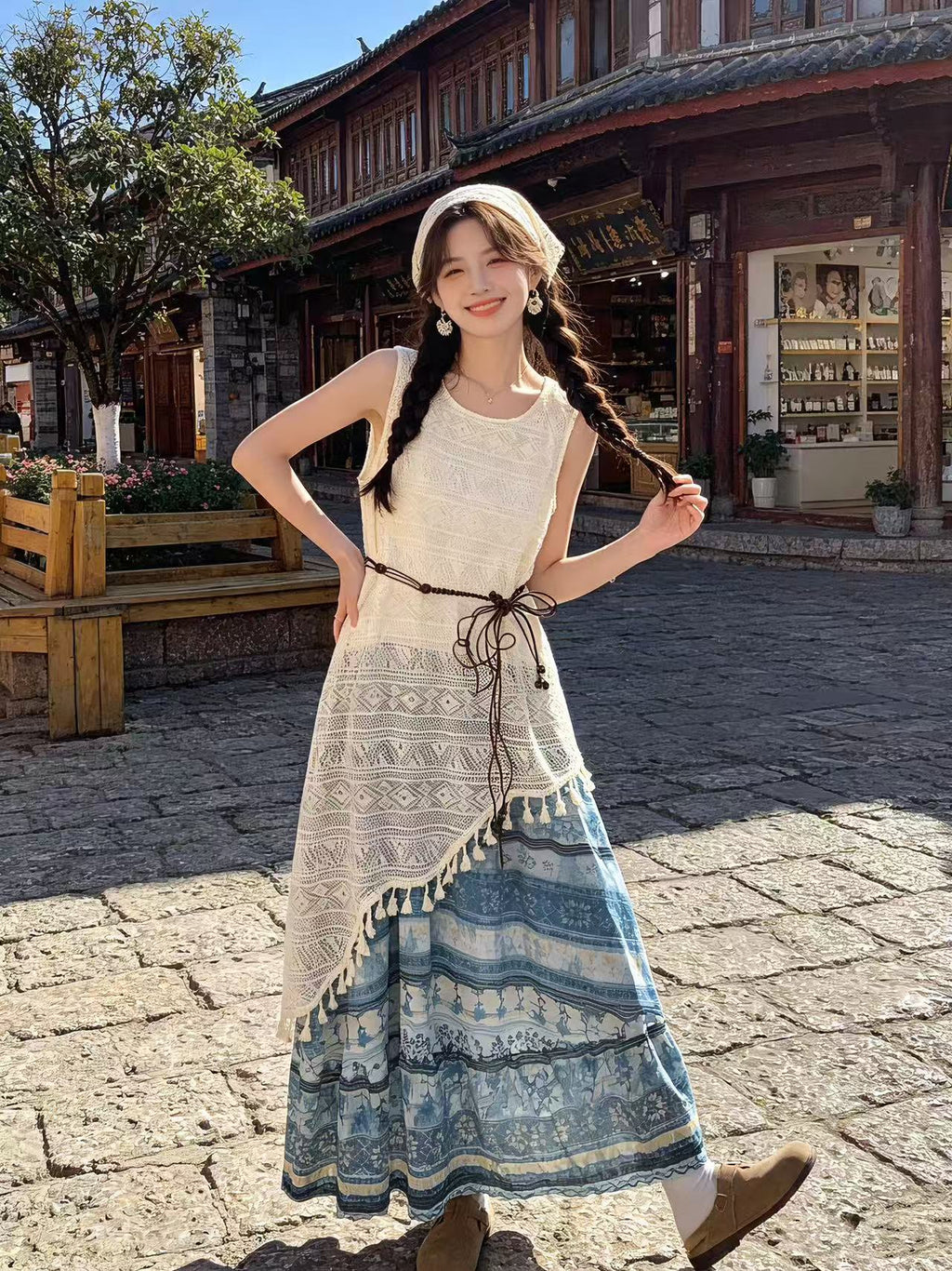 Ärmelloses Casual-Kleid im Ethno-Stil – Bild 1 | LuxeStyle