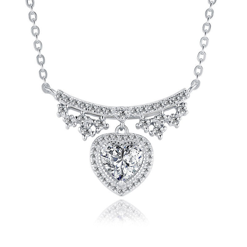 Sterlingsilber Herz Moissanite Halskette