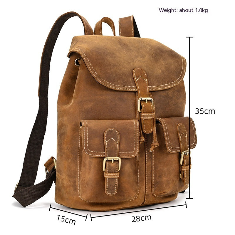 Retro Leder-Rucksack