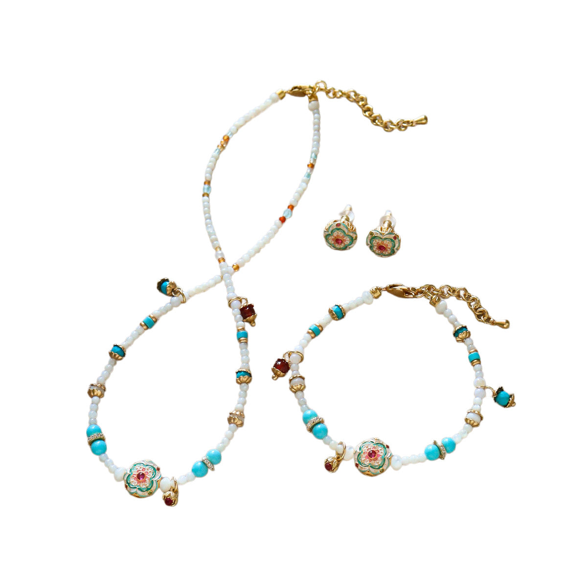 Halskette mit Kor, Türkis und Muschelperlen – Bild 6 | LuxeStyle