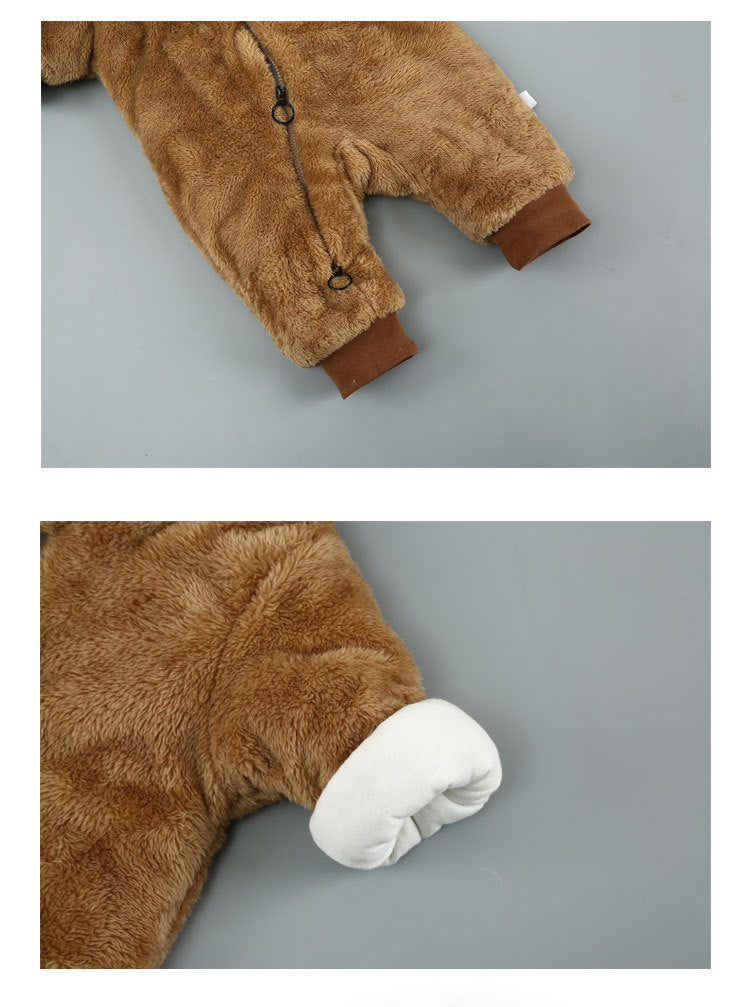 Baby Plüsch-Overall mit Kapuze