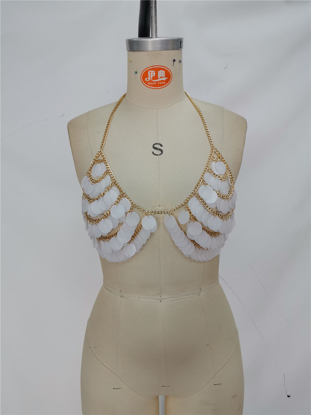 Pailletten-Bodychain Top