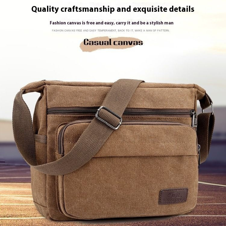 Retro Schultertasche aus Canvas für Herren – Bild 5 | LuxeStyle
