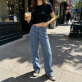 High-Waist Loose-Fit Jeans (Washed)