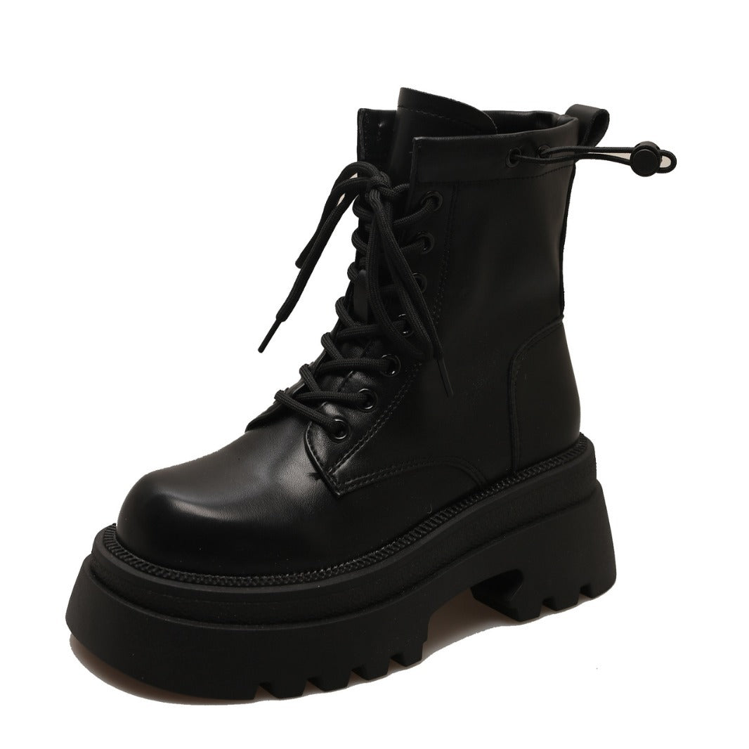 Vintage Chunky-Heel Platform Kurzstiefeletten