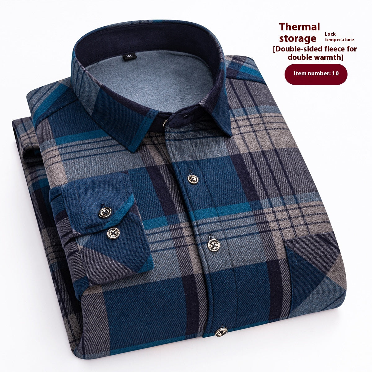 Warmes Langarmhemd mit Fleece-Futter für Herren – Bild 5 | LuxeStyle