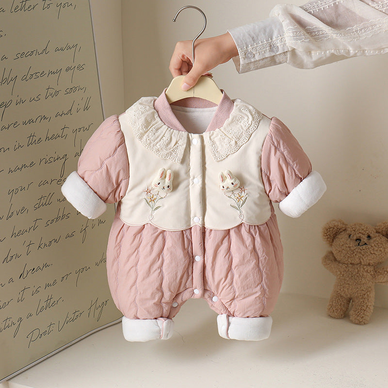 Baby Girl Herbst/Winter Baumwoll-Strampler Pink – Bild 2 | LuxeStyle