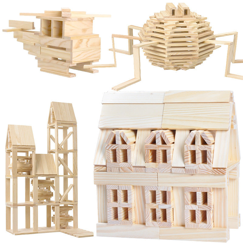 Holzbaustein-Set 100 Stück – Bild 5 | LuxeStyle