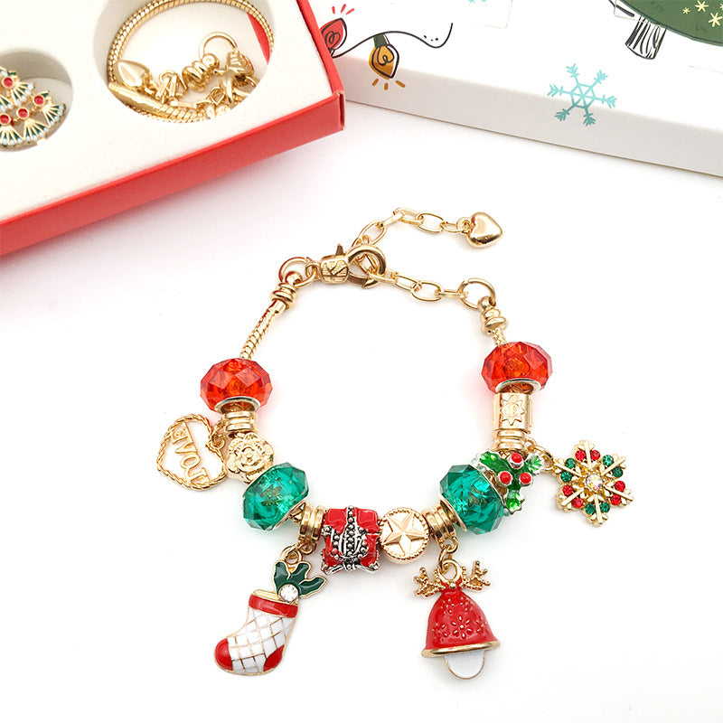 Adventskalender mit 24 Teilen für ein Charm-Armband zum Selbstgestalten – fertiges Charm-Armband