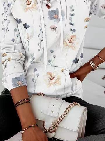 Kapuzenpullover für Damen mit Print und Taschen