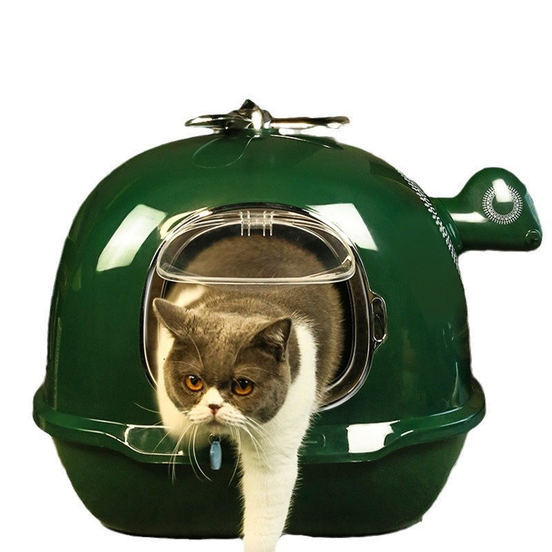 Extra große Katzenklo mit Spritzschutz