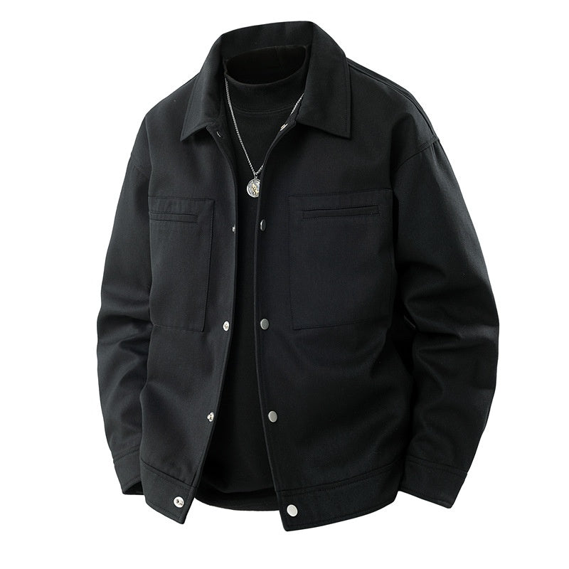 Freizeitjacke mit Revers und geradem Saum
