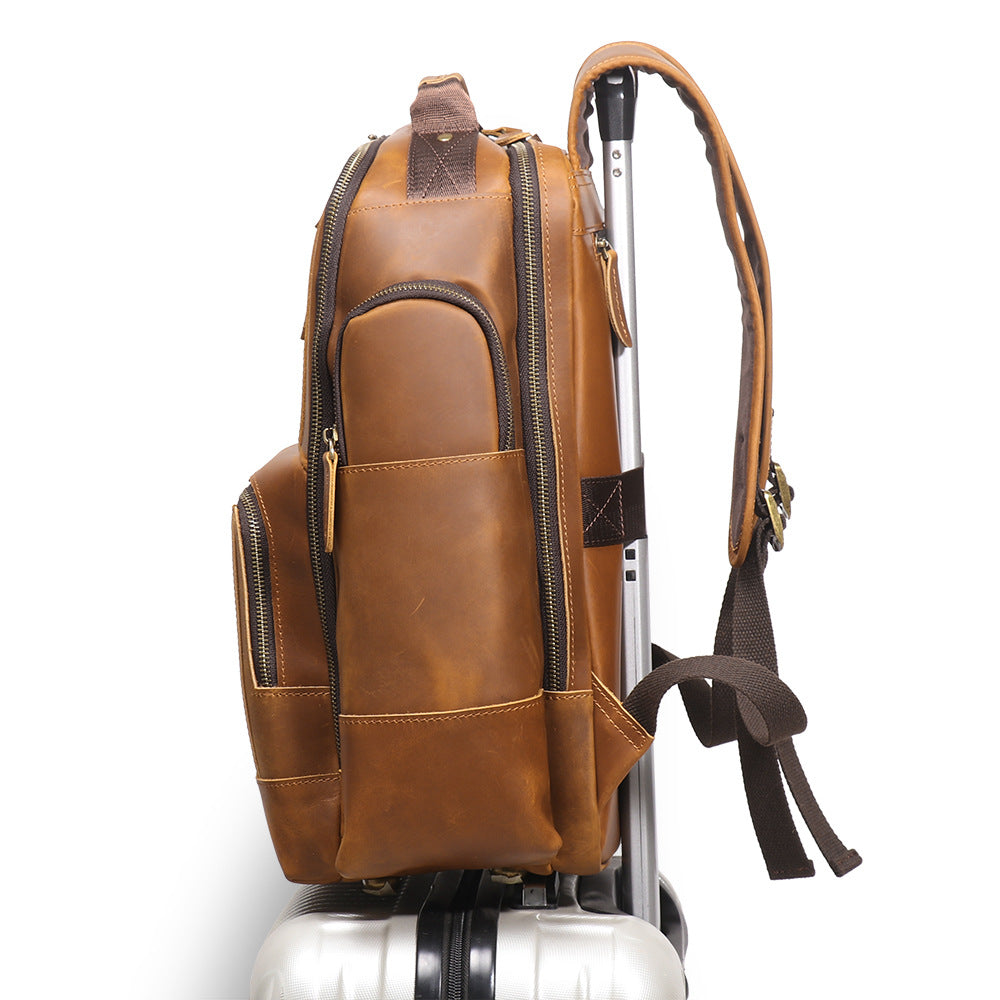 Retro Leder Rucksack-Trolley – Bild 3 | LuxeStyle