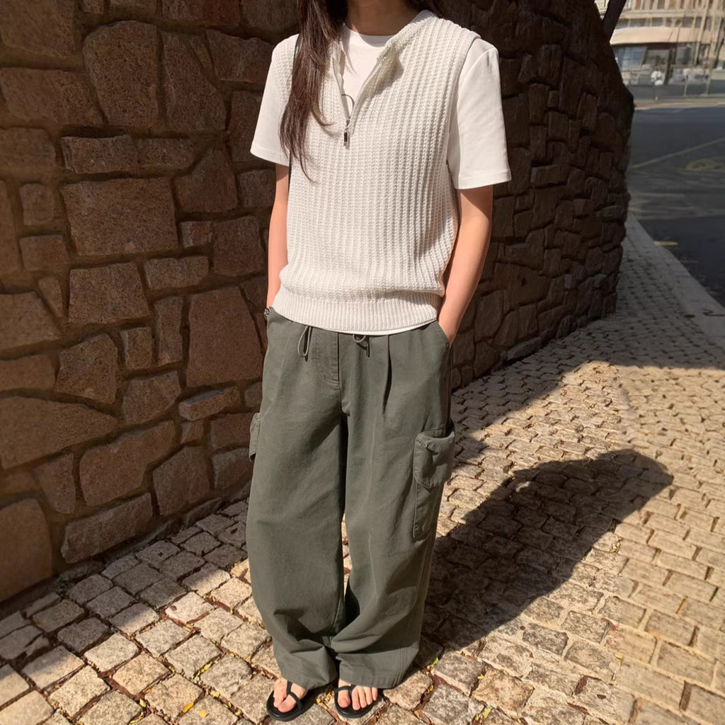 Gerippte Strickweste für Damen