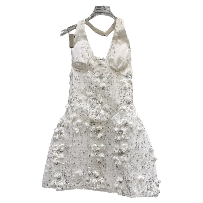 A-Linien-Blumenkleid in Weiss – Bild 2 | LuxeStyle