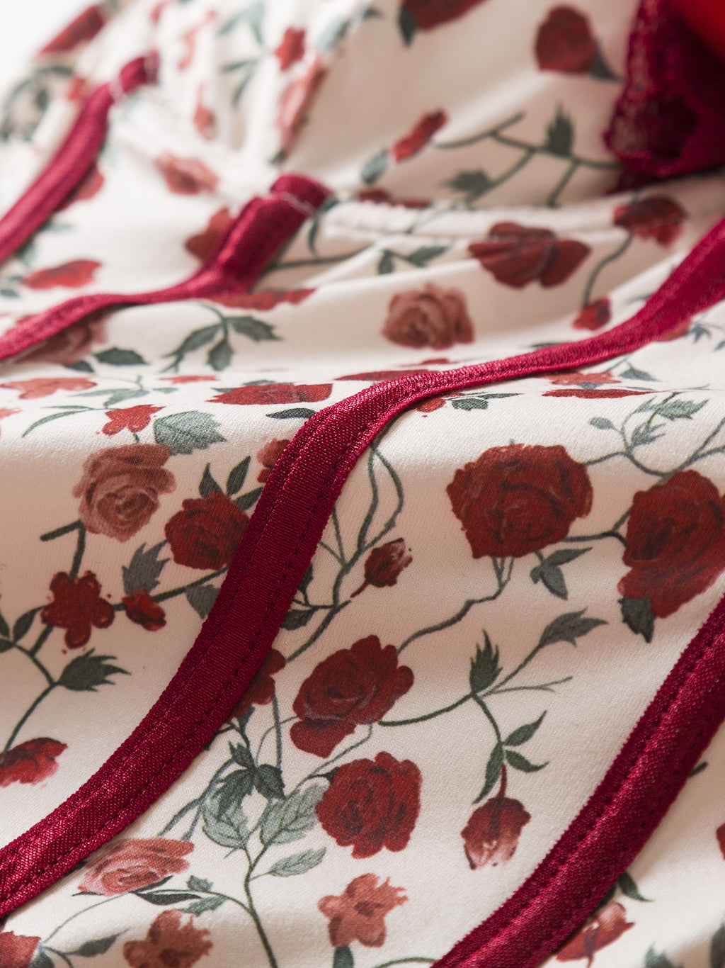 Korsett-Top mit Rosenprint und Schleife