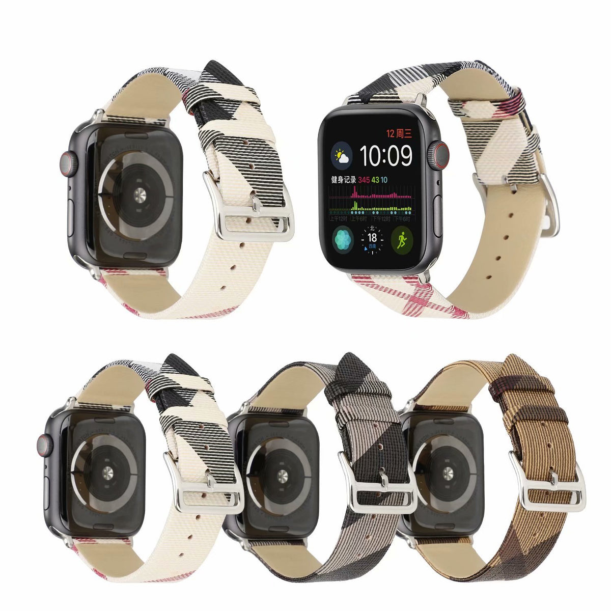 Kariertes Lederarmband für Smartwatches – Bild 3 | LuxeStyle