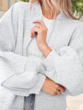 Fisoew Zip-Up Sweatshirt mit Laternenärmeln