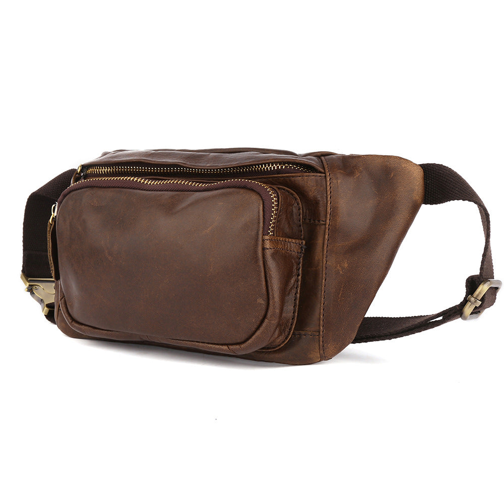 Retro-Brusttasche aus Rindsleder