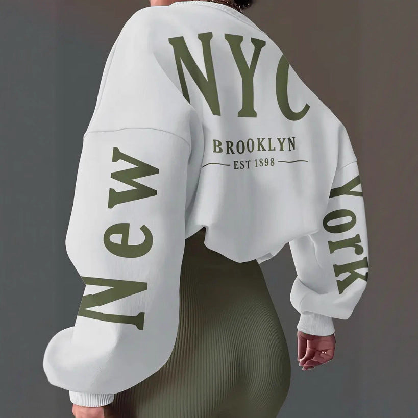 Pullover mit Letter-Print und Rundhals