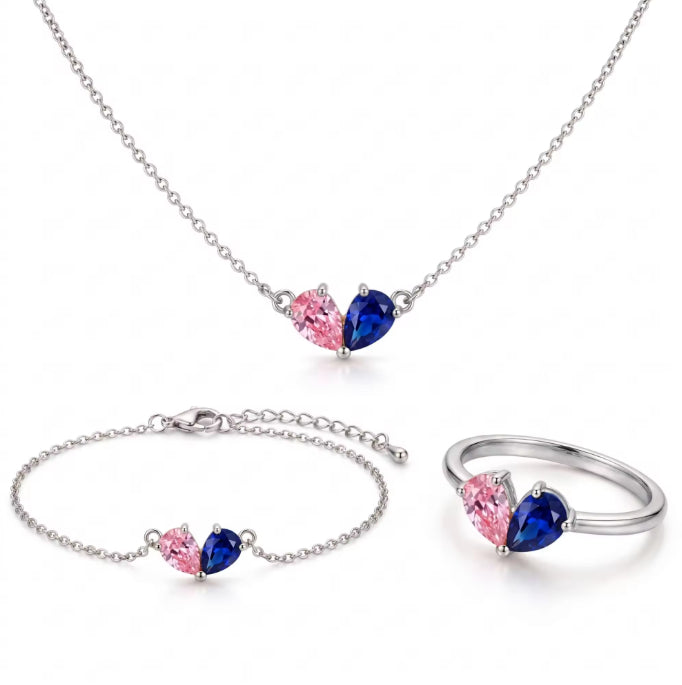 Schmuckset mit Wassertropfen-Anhänger – Bild 12 | LuxeStyle