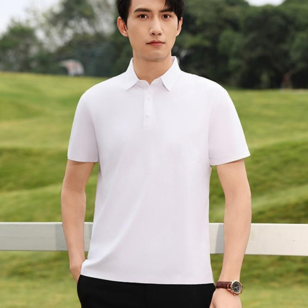 Nahtloses Herren-T-Shirt mit Revers | LuxeStyle