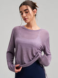 Langarm-Shirt mit Kordelzug für Yoga & Sport