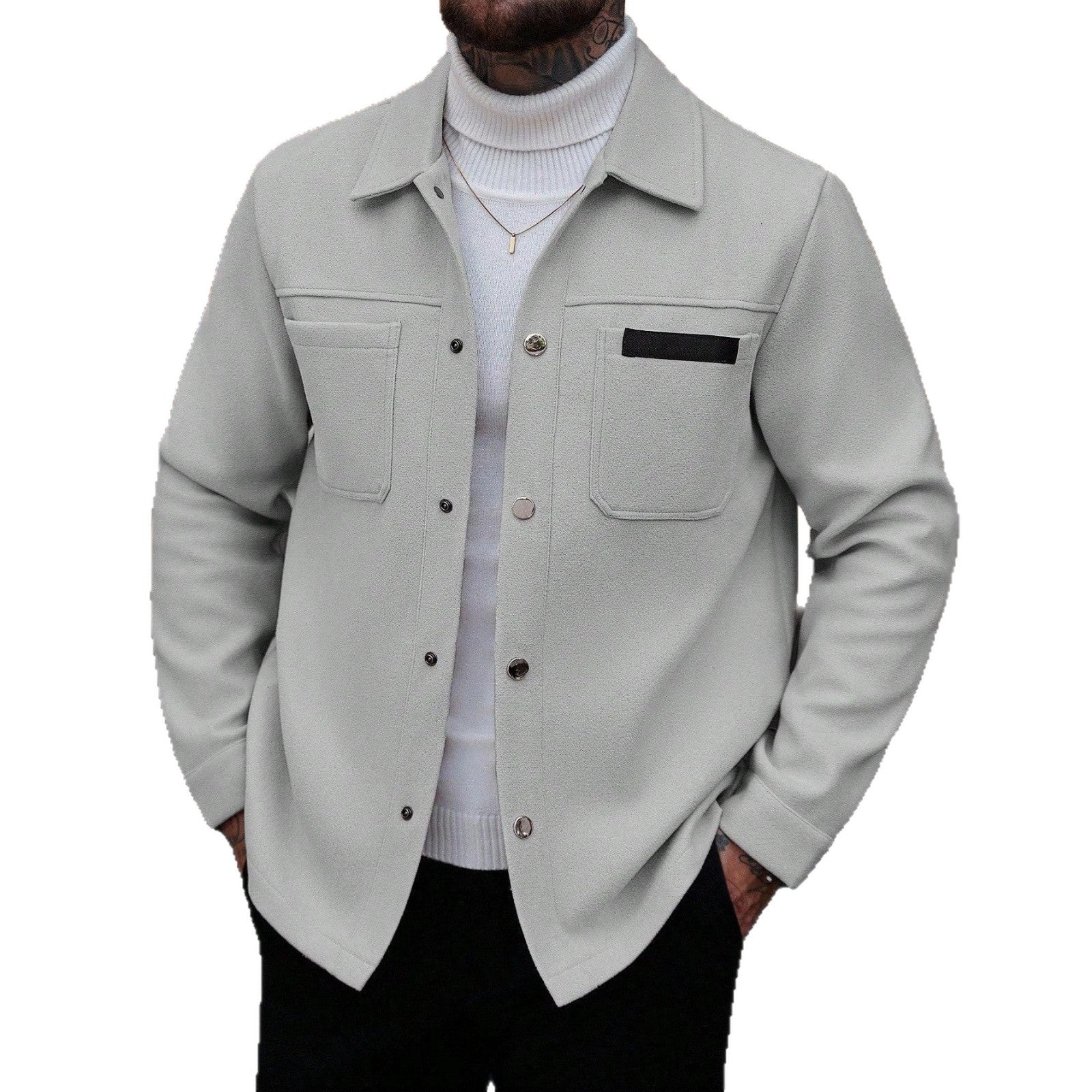 Wolljacke für Herren mit Taschen