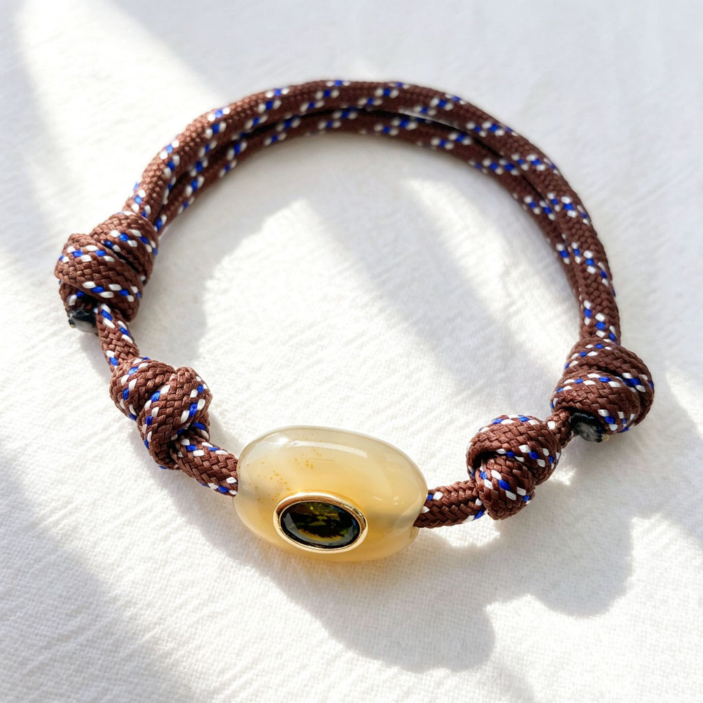 Naturstein Evil Eye Armband geflochten