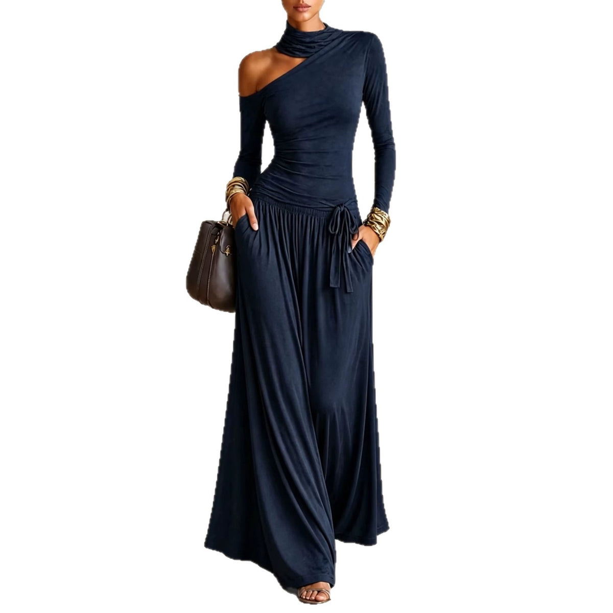 Asymmetrisches Off-Shoulder Kleid – Bild 6 | LuxeStyle