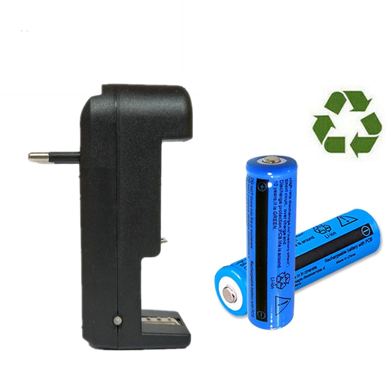 Akku-Ladegerät mit 2 Li-Ion Akkus 3.7V 3000mAh