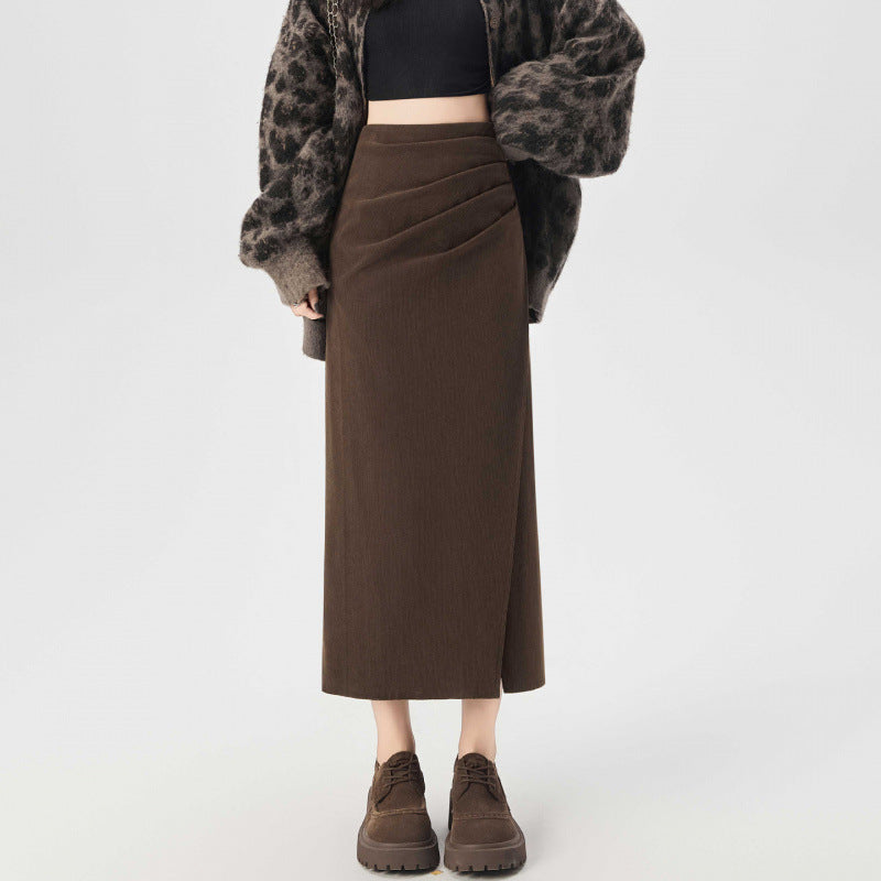 High-Waist Cordrock aus Feincord