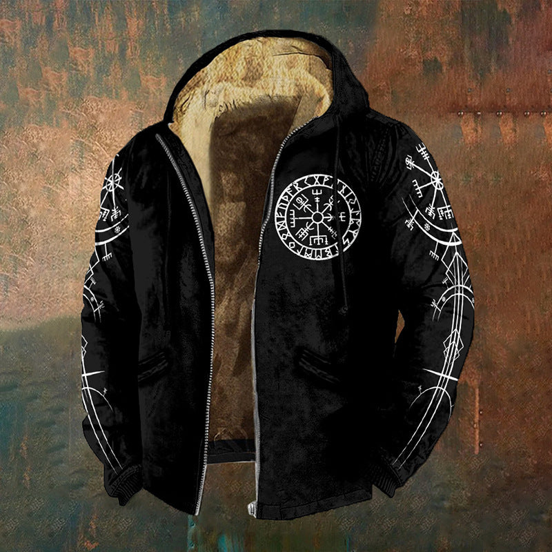 Kapuzen-Zipup Jacke mit 3D-Druck – Bild 12 | LuxeStyle
