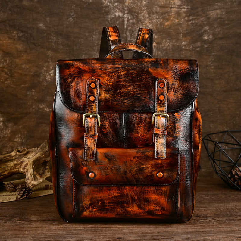 Retro-Rucksack aus Rindsleder