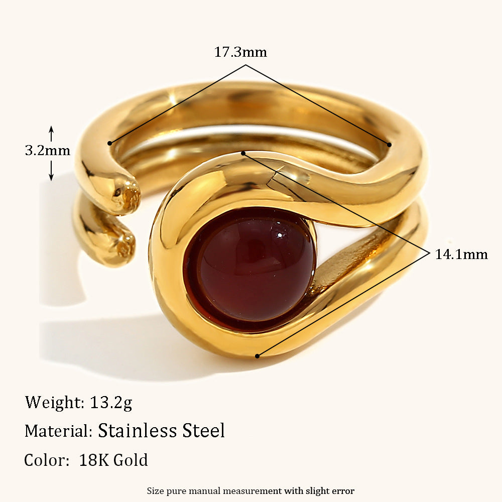 Doppelreihiger Ring vergoldet – Bild 4 | LuxeStyle