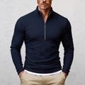 Herren-Retro-Halbzipfelpullover mit Stehkragen