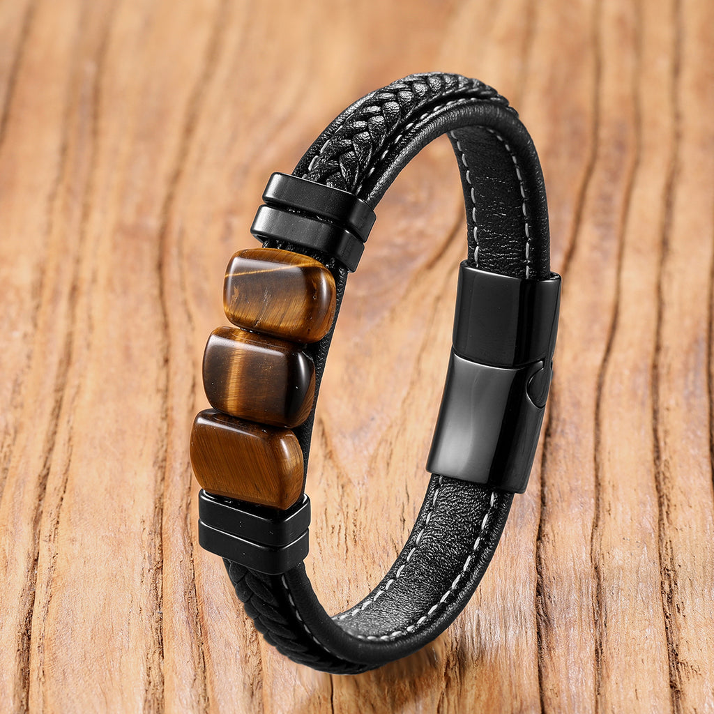 Geflochtenes Lederarmband mit Magnetverschluss – Bild 2 | LuxeStyle
