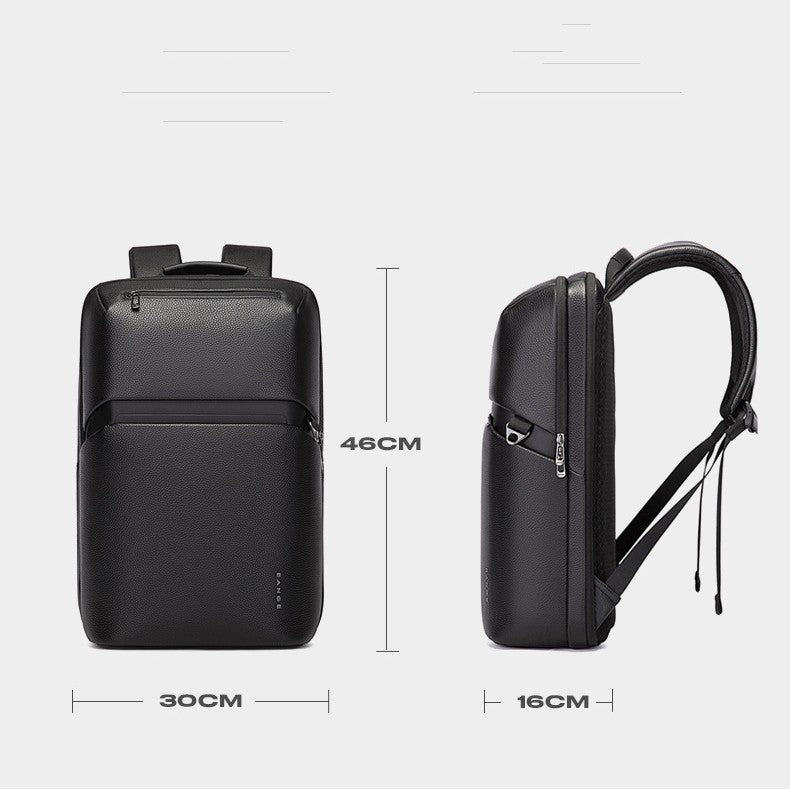 Leder-Laptop-Rucksack mit grossem Fassungsvermögen