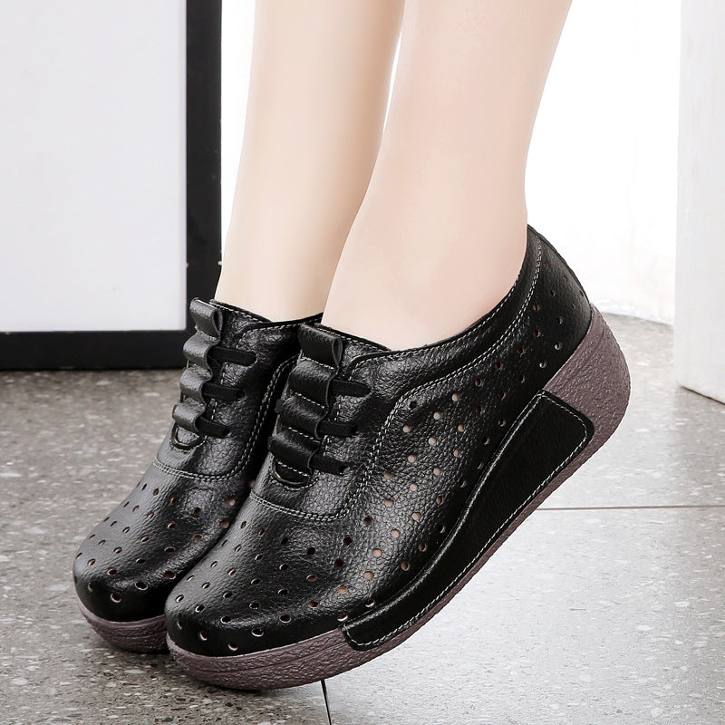 Damen-Lederschuhe mit Lochmuster – Bild 8 | LuxeStyle