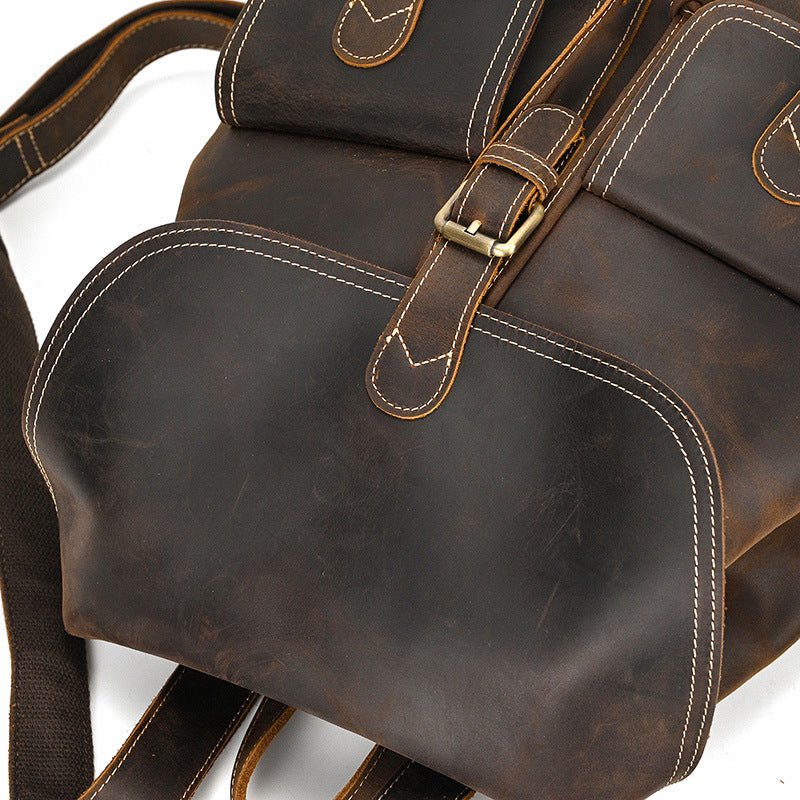 Retro Leder-Rucksack