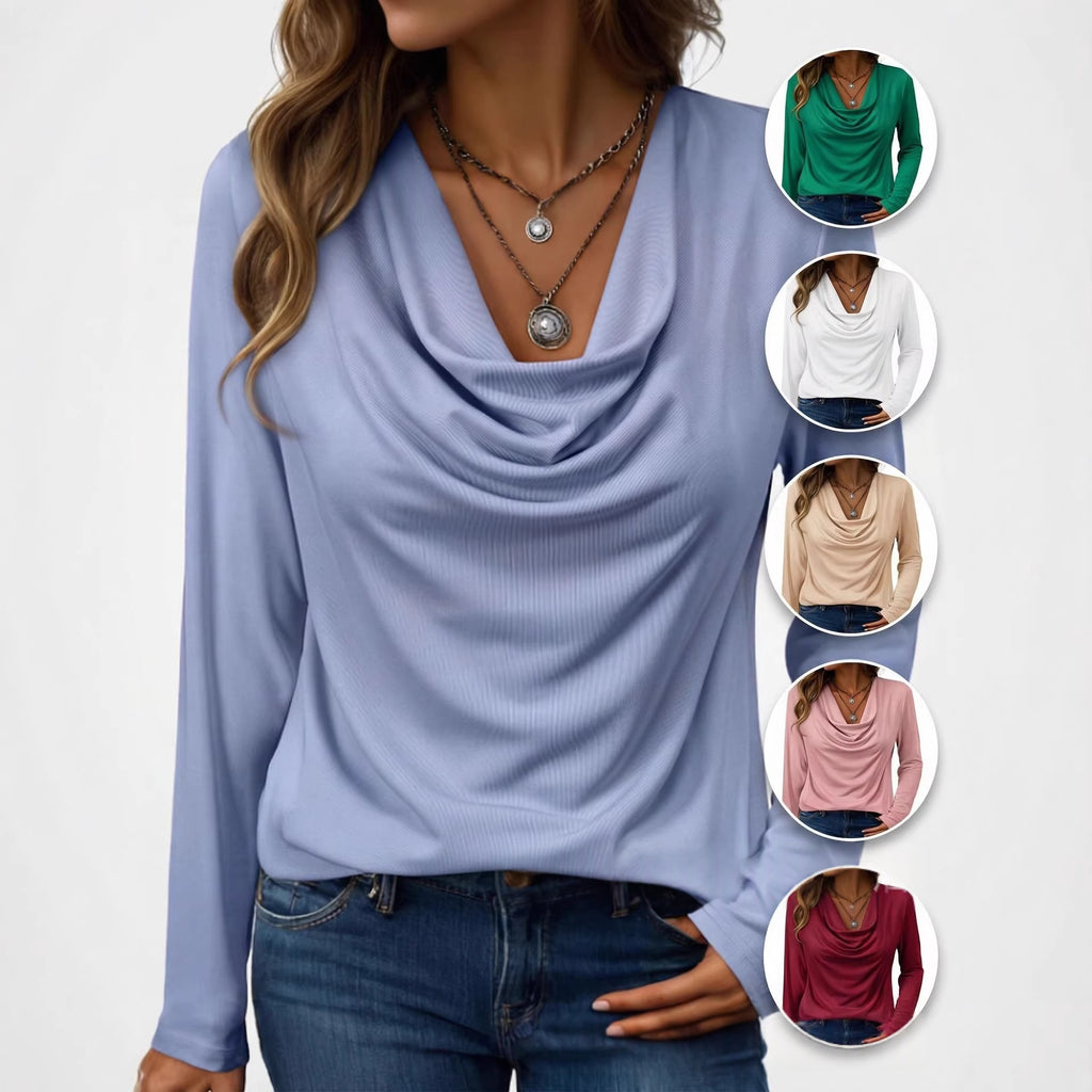 Damen Rollkragen Langarm-Top
